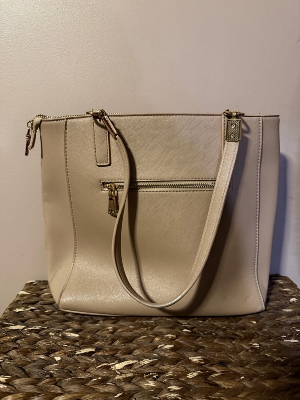 Miztique Classic Sand Tote with Gold Accents